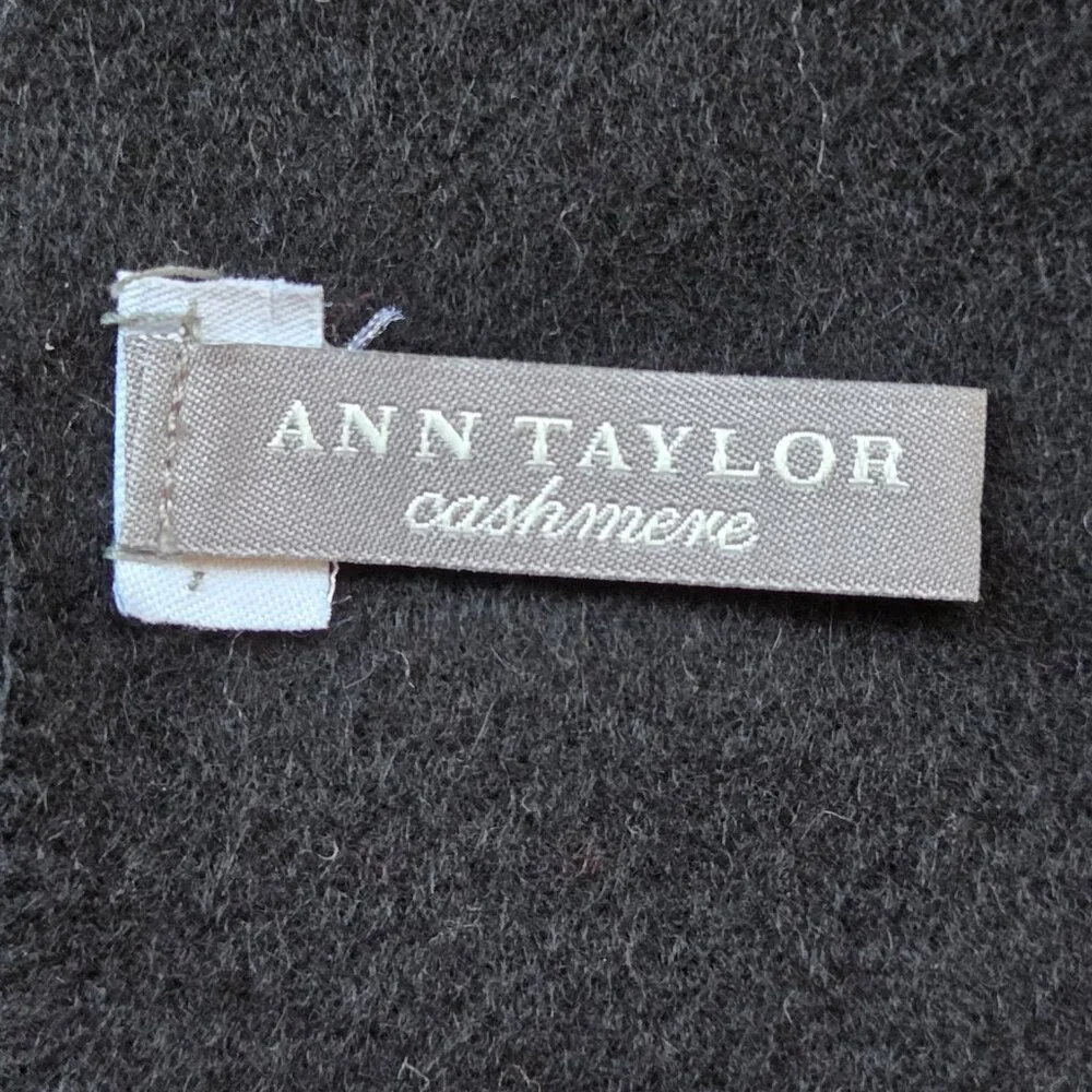 Ann Taylor Woven Cashmere Fringe Scarf Black